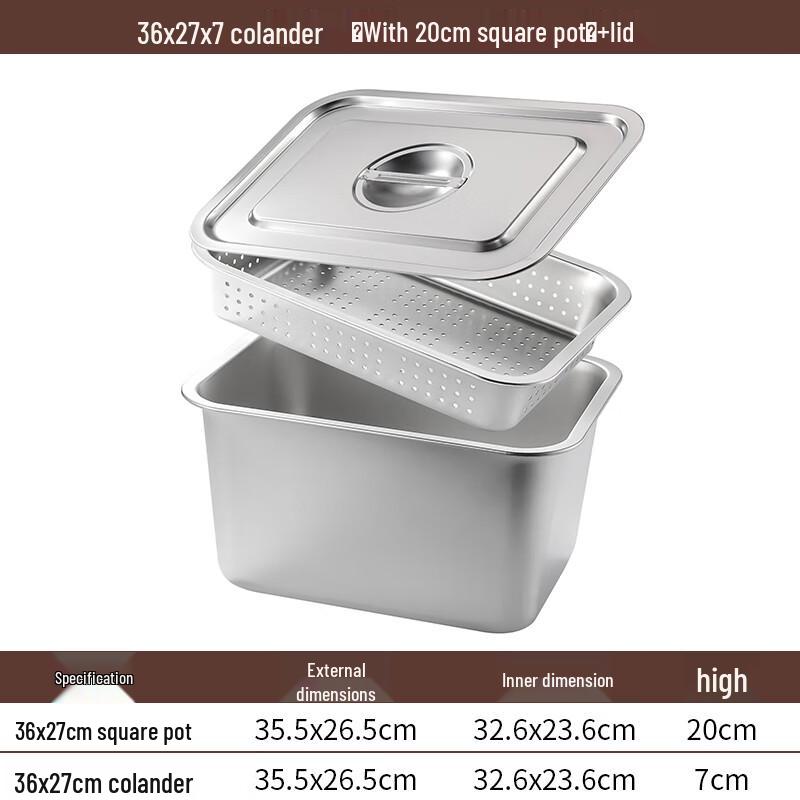 Wuohe Stone Rectangular Drain Tray and Basin Set with Lid