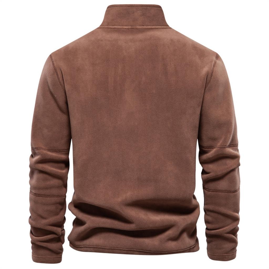 Men's Autumn and Winter New Item Standing Collar Half Zipper Long Sleeved Sweatshirt Standing Collar Cross-border Trend Versatile Men's Fleece Top