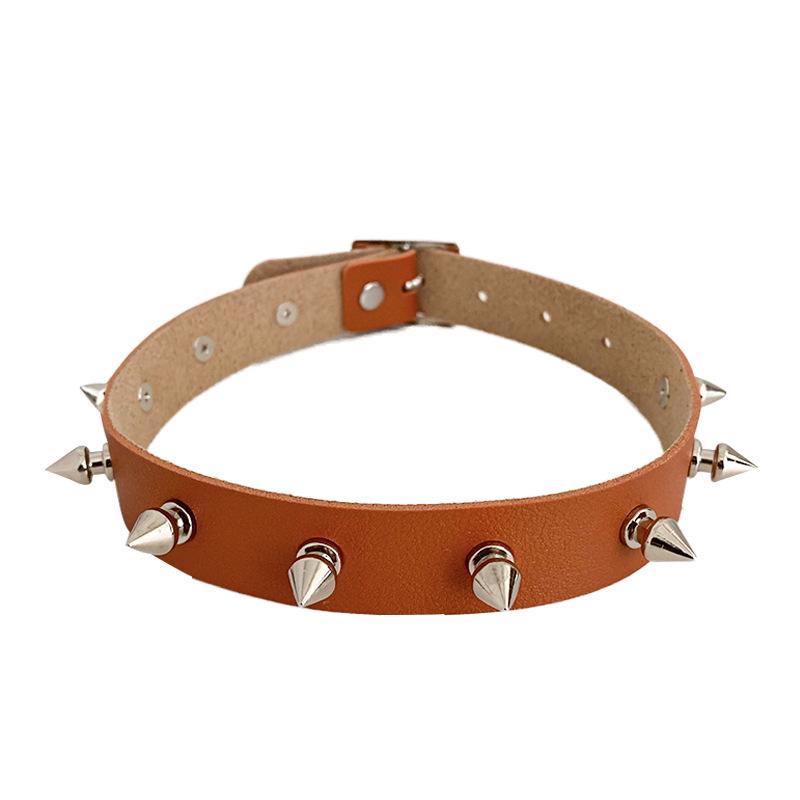 Harajuku Nieten Punk Choker Halskette aus PU-Leder
