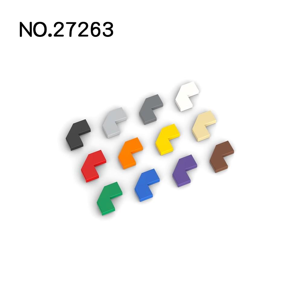100pcs MOC flat tiles  27263 Tile Modified 2 x 2 Corner with Cut Corner DIY enlighten block bricks Compatible With Assembles