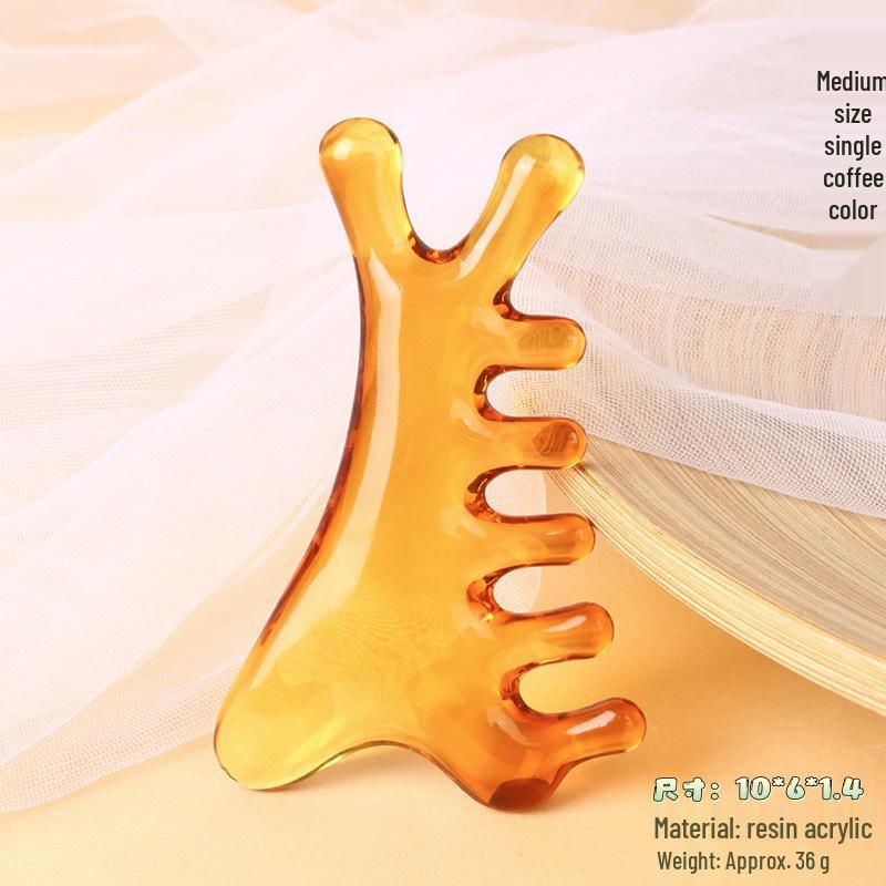 Buffalo Horn Gua Sha Board – Acupoint Scraper for Full Body and Face Meridian Massage in Beauty Salons