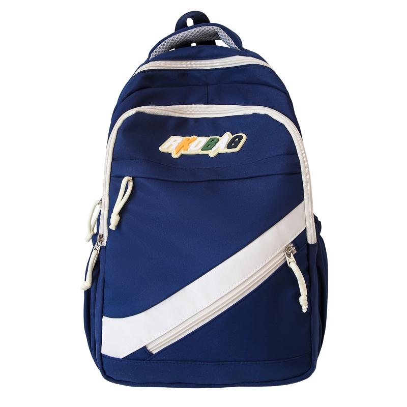 Student School Bag Women Large Capacity Contrast Color Backpack