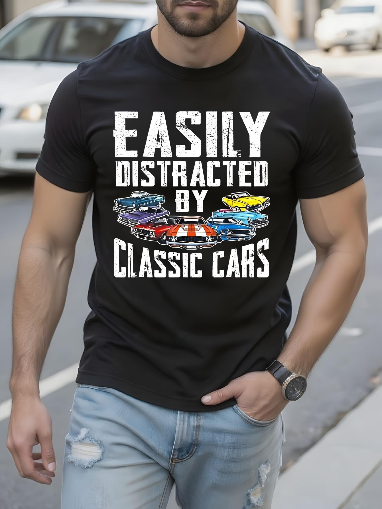 1pc Plus Size Tshirt Easily Distracted by Classic Cars Gr... XXXL