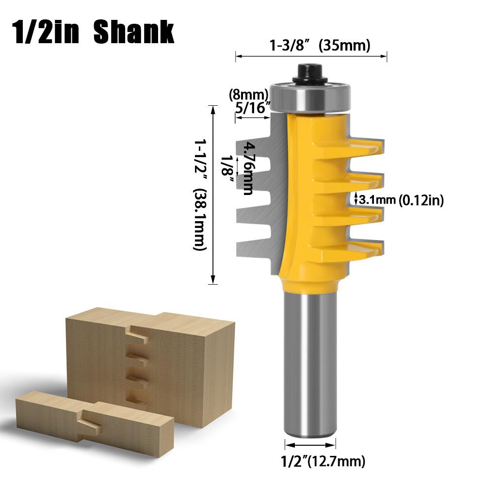 8mm Shank Carbide Tipped Router Bit Set - T-Slot, Flush Trim, Finger Joint & Carving Bits for Woodworking, CNC Engraving