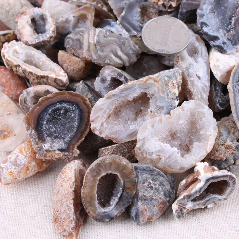 Stunning 10pcs Geodes Oco Agate Natural Crystals With Unique Quartz Patterns For Home Decor