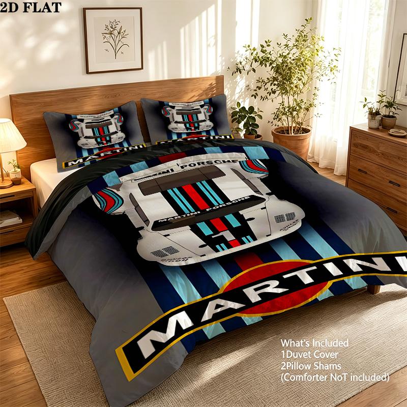 Martini Pattern Bedding Quilt Set Quilt Cover Pillowcase Home Birthday Gift(1 * duvet cover + 2 * pillowcase, without core)