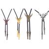 Golden Ties for Men American Cowboy Garment Accessory Tie Adjustable Bull Head Western Cowboy Bolo Tie Pendant Necklace