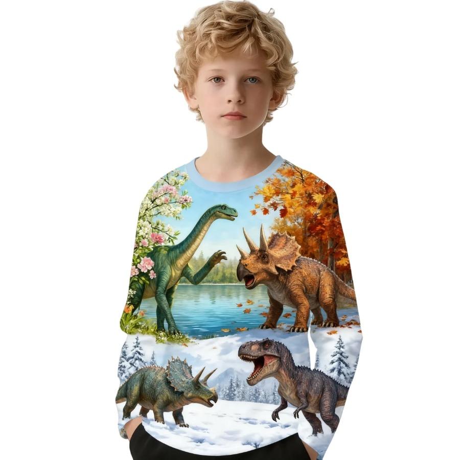 Kids Boys T-Shirt Cool Space Suit Dinosaur T Shirt Boy Clothes Summer Short Sleeve Tee Shirts Fashion Children's Clothing Tops