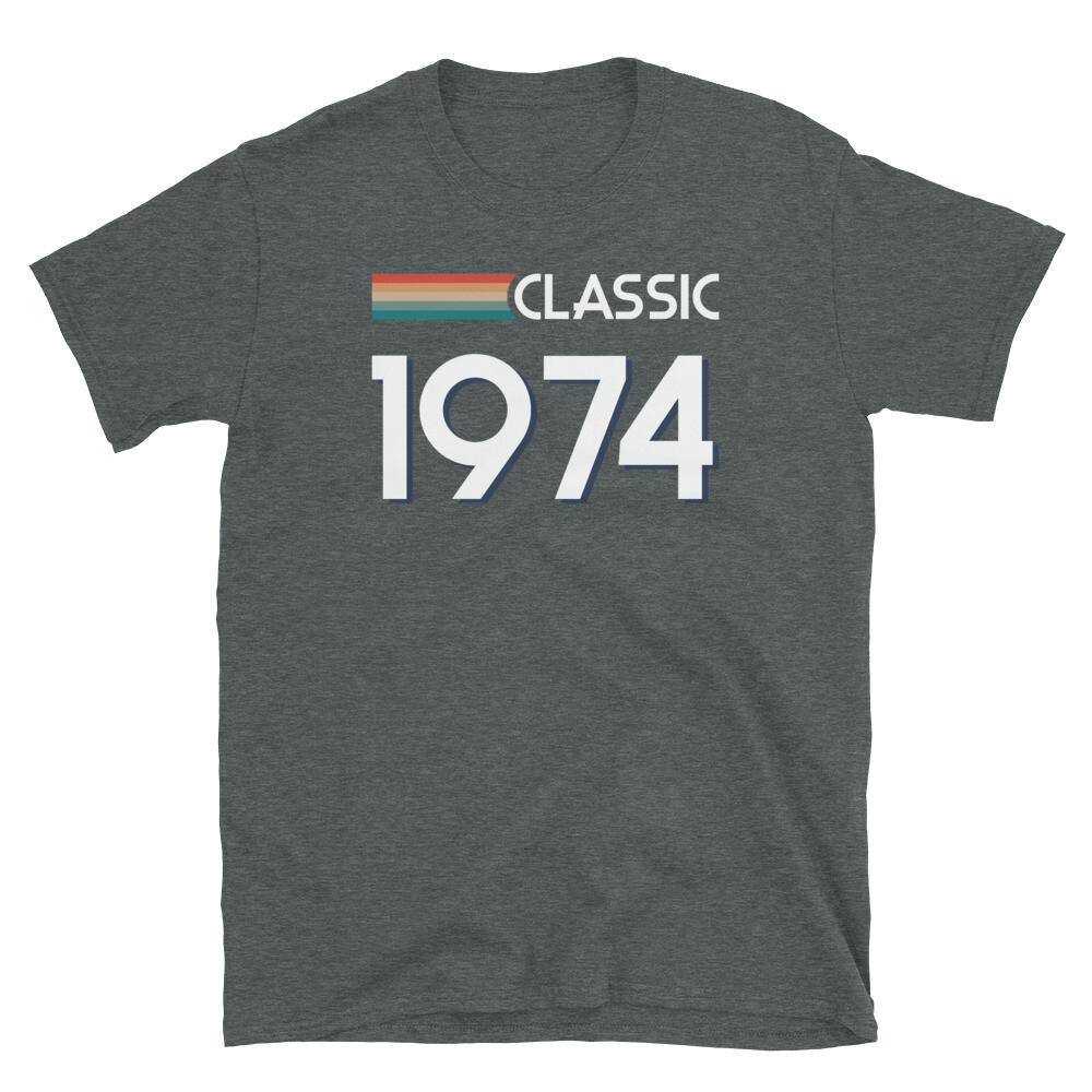Classic Retro Inspired Graphic Birthday 1974 Vintage Short-Sleeve Unisex T-Shirt