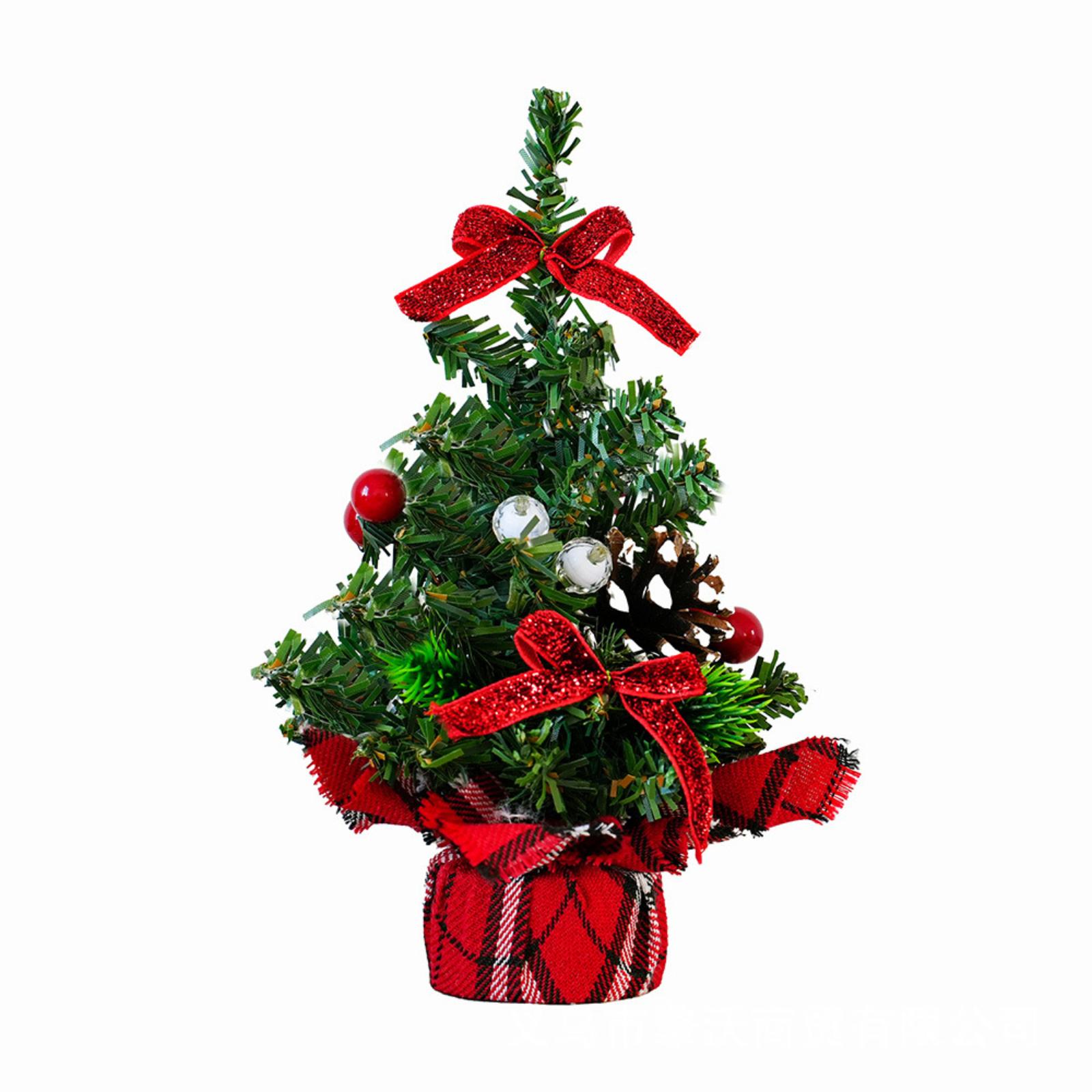 

20CM Bottom Covered Desktop Christmas Tree Red And Black Checkered Scottish Indoor Christmas Bow Decoration One Size красный