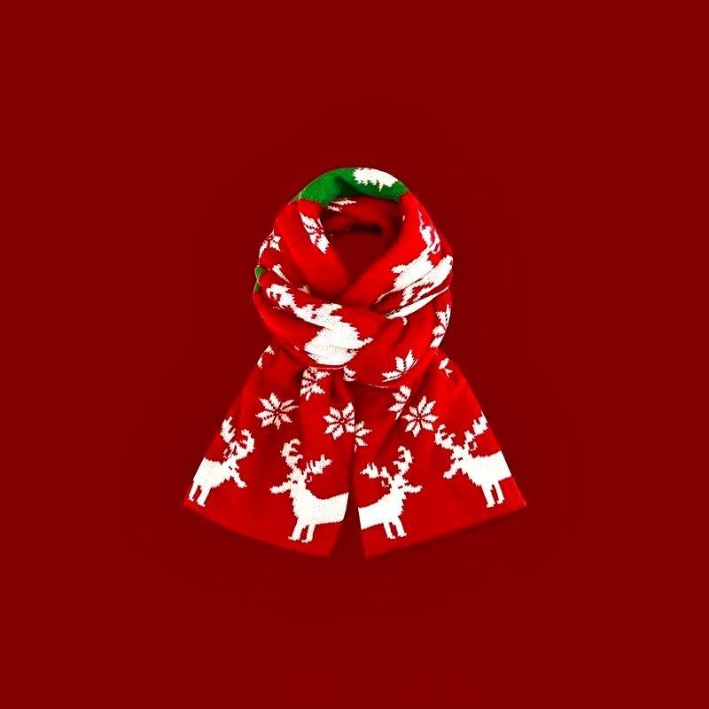 Christmas vibe scarf women's winter new Ankara red scarf long versatile knitted shawl scarf