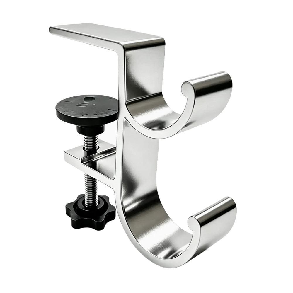 Clamp-on Backpack Hanger Double-Hook Table Edge Storage Hook Durable Table Hanging Hook  Dormitory