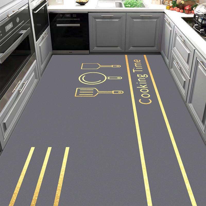 

Коврик для кухни ПВХ коврик большой водонепроницаемый коврики для ног нескользящие серые ковры грязеотталкивающий минималистский домашний декор ковер 50x80cm