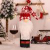 2pcs Cartoon Santa Claus Wine Bottle Cover Knitted Christmas Bottle Cover  New Year Decor