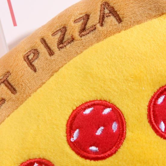 Dog Chew Toy Scentless Stress Relief Built-in Sounder Plush Pizza Stuffed Fast