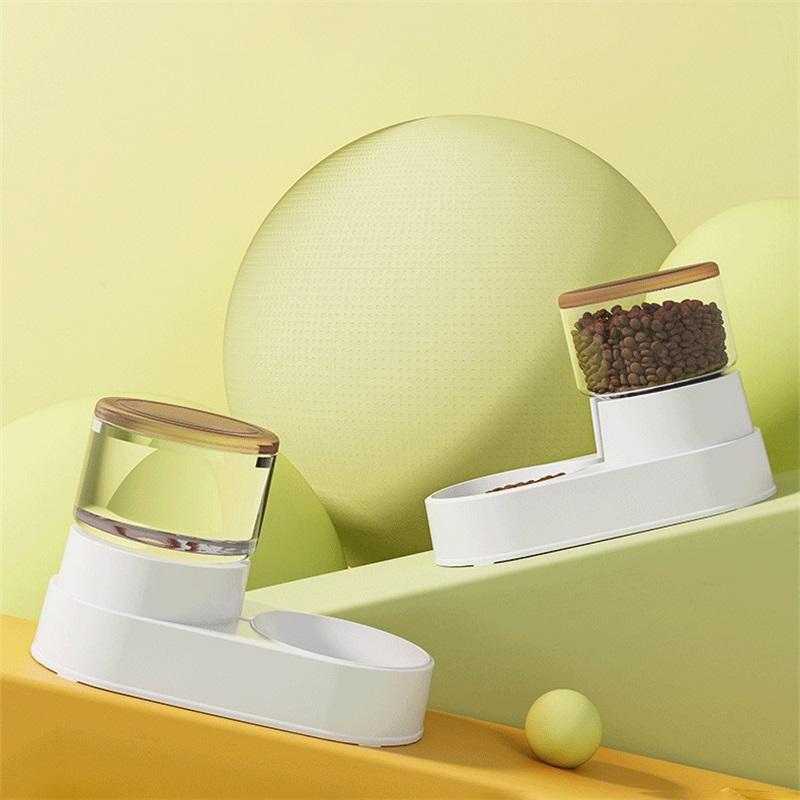 PP Material Pet Feeder Pet Water Fountain Drink Bowl Automatic Pet Feeder Large Cat Dog Food Dispenser