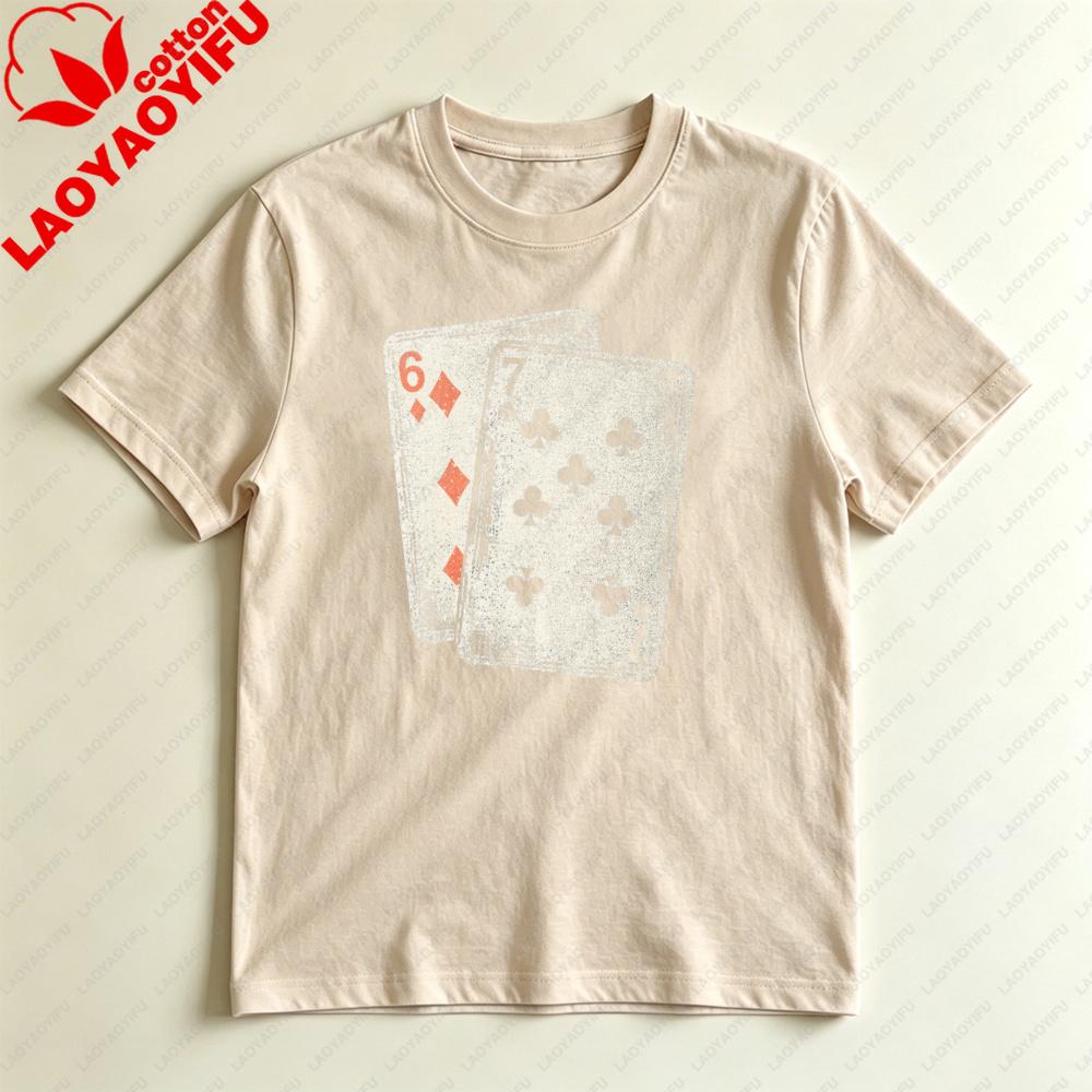Playing Cards Design Unisex Tshirt Casual Summer Short Sleeve Cotton Fashion Harajuku Aesthetic Top For Gift