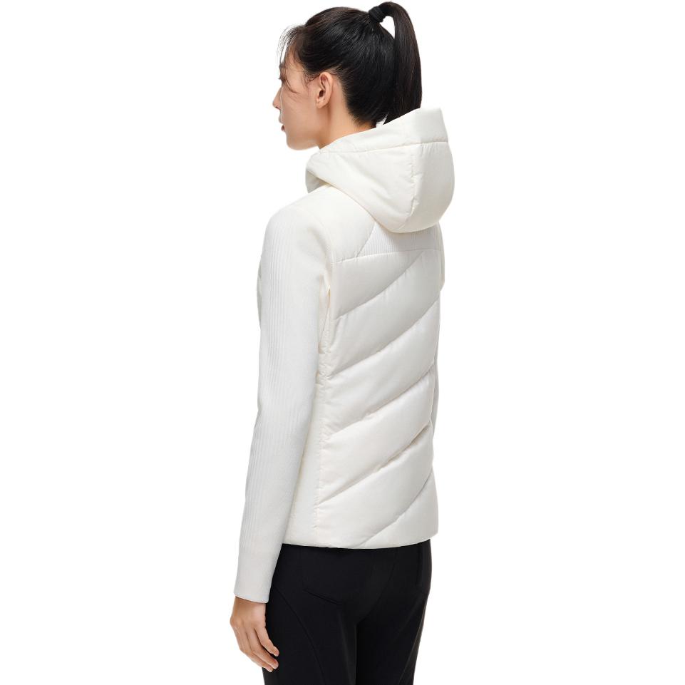 Anta Série Champion para Todas as Estações Cor Sólida com Capuz e Zíper Confortável Respirável Lã Quente Versátil Jaqueta de Penas Feminina Outerwear 162510616-1