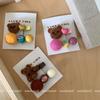 Korean Flocked Teddy Bear Snap Clips - Cute Colorful Felt Ball Hair Clips for Babies & Kids