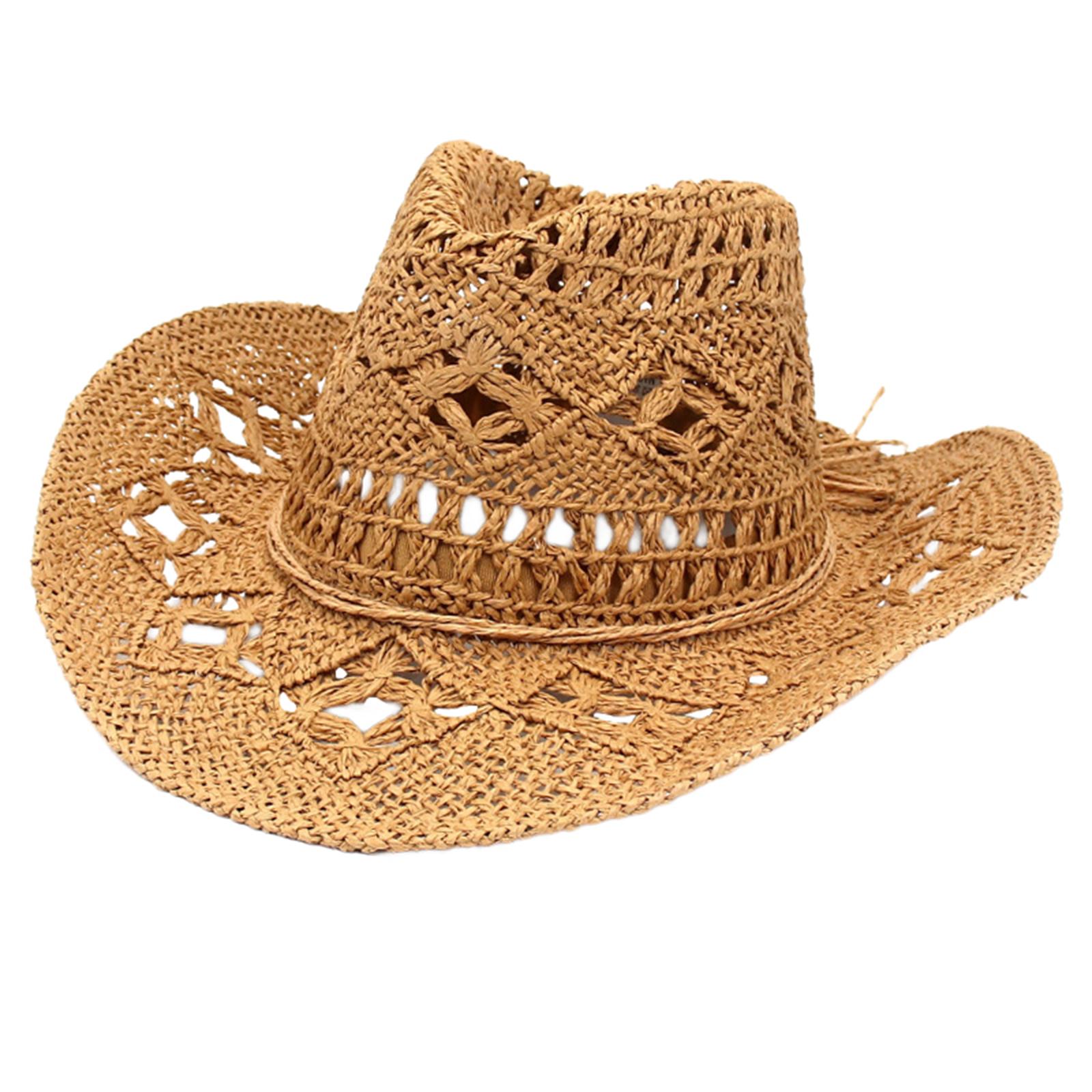 

Fashion Summer Straw Cowboy Hat Handmade Weave Straw Hats, Sun Protection for Vacation Festival хакі