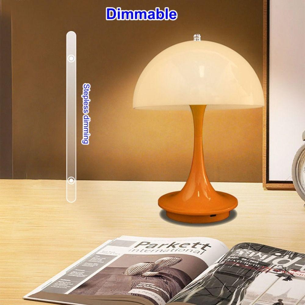 Touch Mushroom LED Table Lamp Cordless Indoor Lighting  for Hotel Bar Coffee