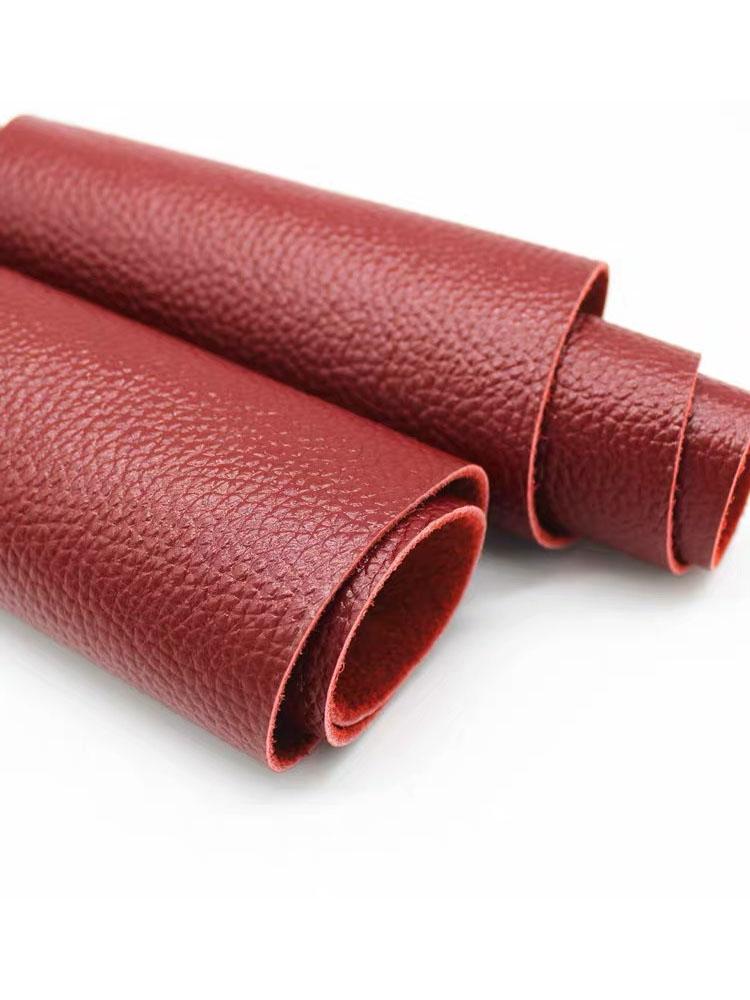 Thick Cowhide Leather Material, Genuine Leather Top Layer, 1.8mm Burgundy Cushion, Deep Red Sofa Seat Leather Fabric