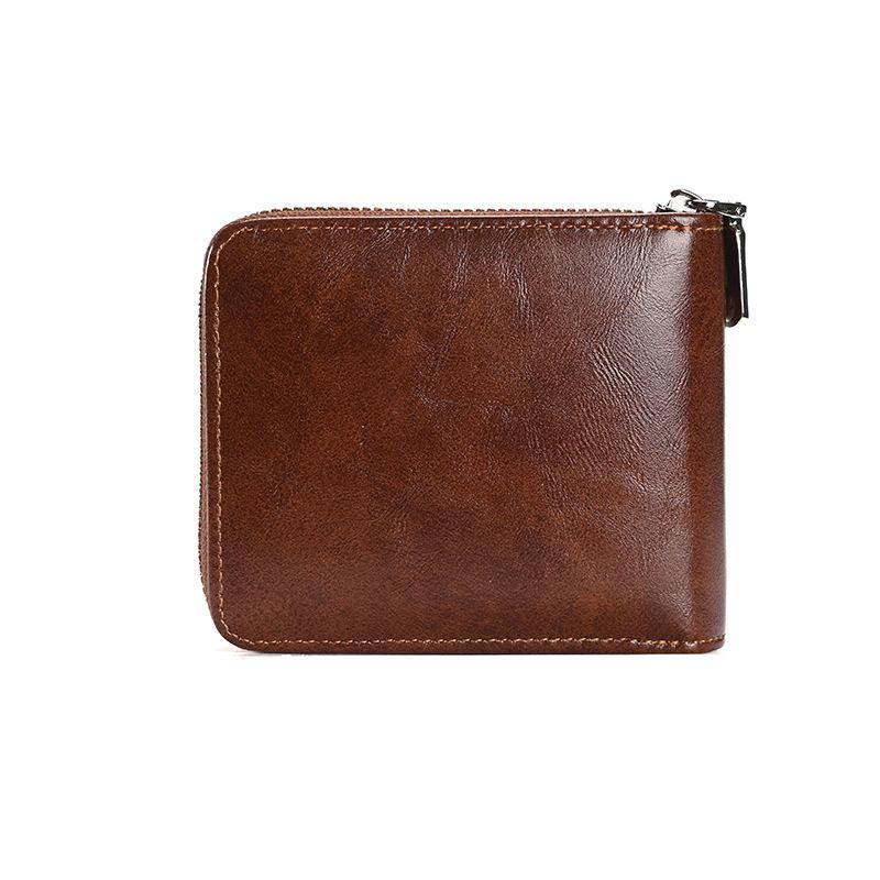 RFID Anti Theft Zipper Card Holder Vintage Design Men Fashion Purse Wallets Money Pack GZW