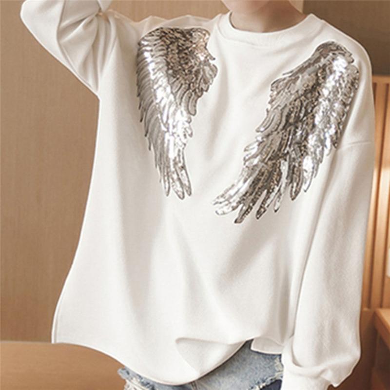 1 Pair Silver Sequins Wing Patch for Clothing Applique for Jeans DIY Accessories Cute Sew On Patches Decoration