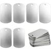 8Pcs Engraving Blank Tags Blank Stamped Dog Tags (Silver) Army Dog Tags Blank Military Dog Tags For Laser Engraving Blank Id Tag