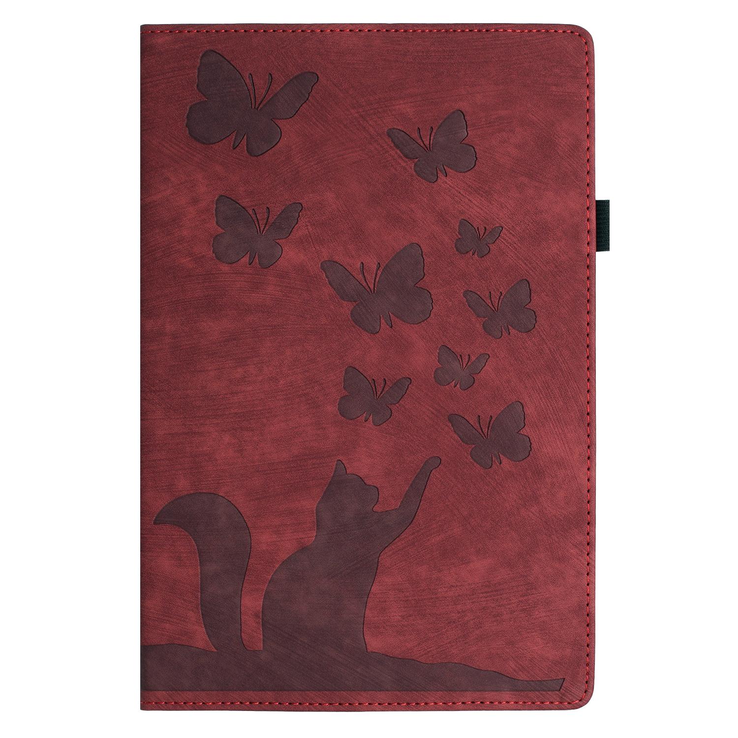 

Cute Cat Leather Wallet Cards Solt Case for IPad Pro 11 2022 10.9 10th 10.2 10.5 Air 1 2 9.7 2018 MINI 3 Emboss Butterfly Cover iPad Mini 1 2 3 4 5 красный