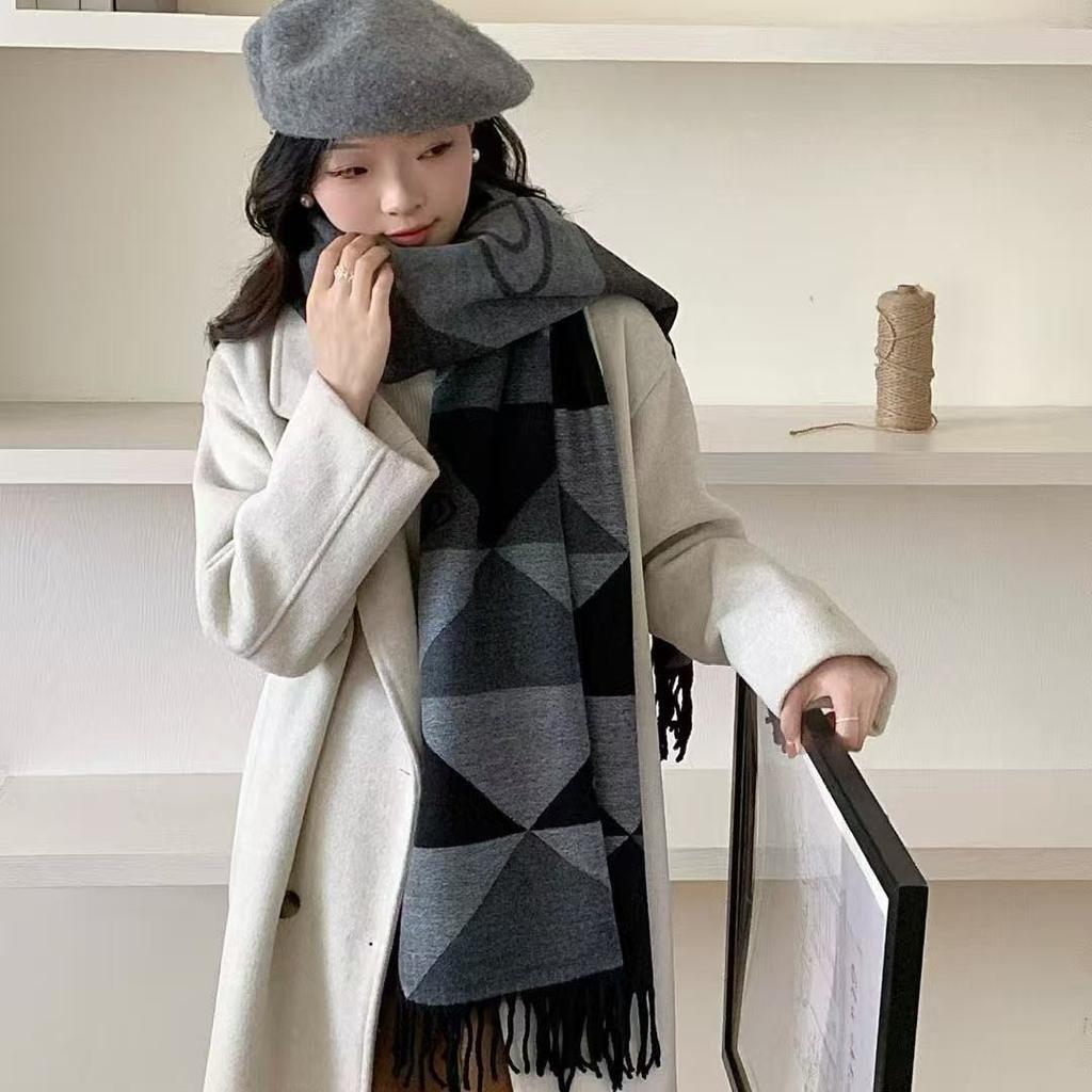 Imitation Cashmere Winter New Fashion Plaid Scarf Women's Scarf European and American Medium Length Warm Air Conditioning Shawl