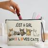 Cute Cartoon Kitten Cosmetic Bag Versatile Large Capacity Pencil Storage Pouch Portable Travel Toiletry Bags Female Clutch Bags