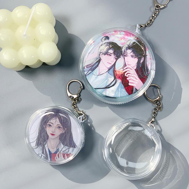 Yuvarlak Şeffaf Rozet Sergileme Çantası Çift Taraflı Rozet Saklama Çantası Ponponlu Rozet Su Geçirmez Sergileme Kılıfı Asılabilir Çanta