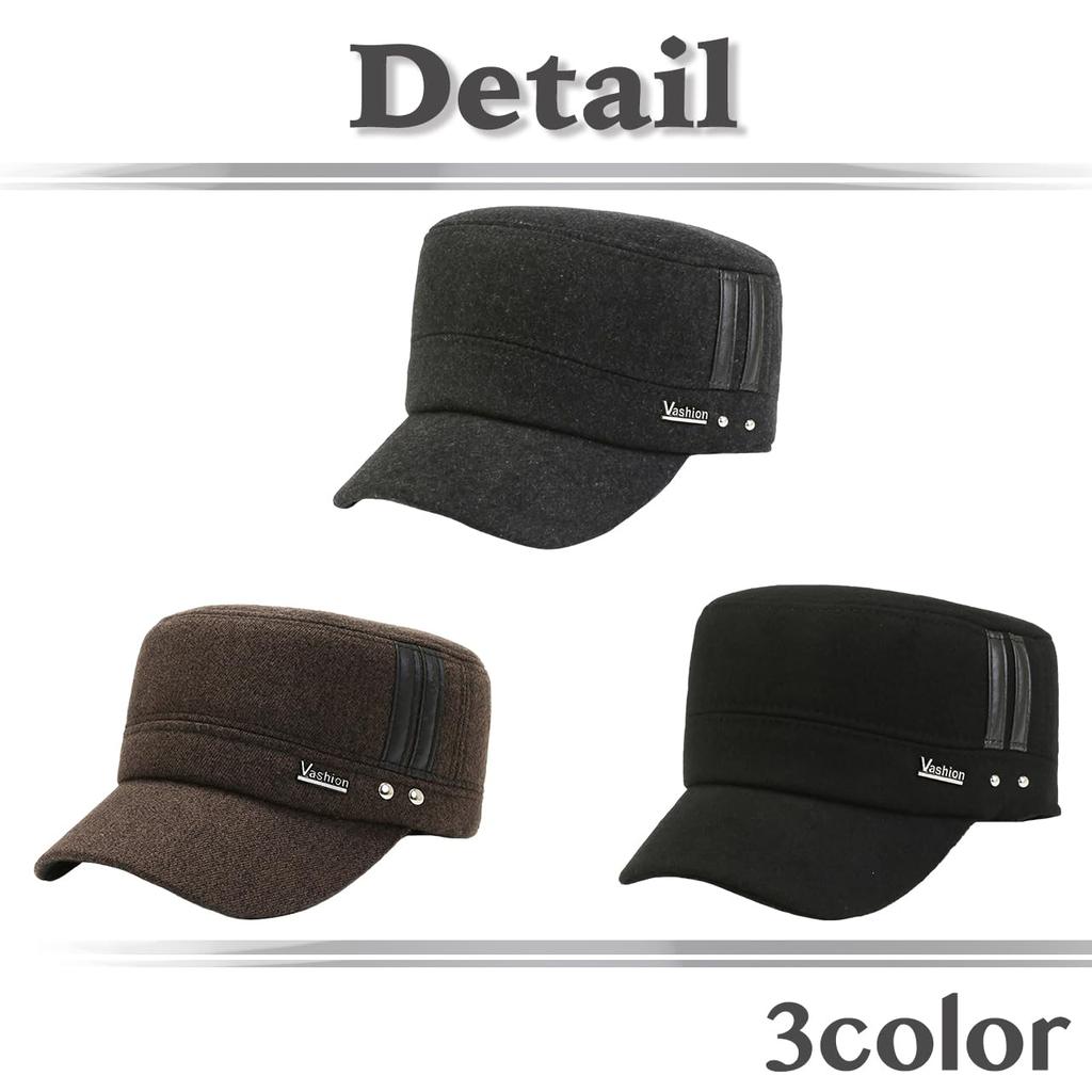 Hat Earmuffs Cold Protection Casual Outdoor CZA379 [White Fang] Men's Women's (Black)