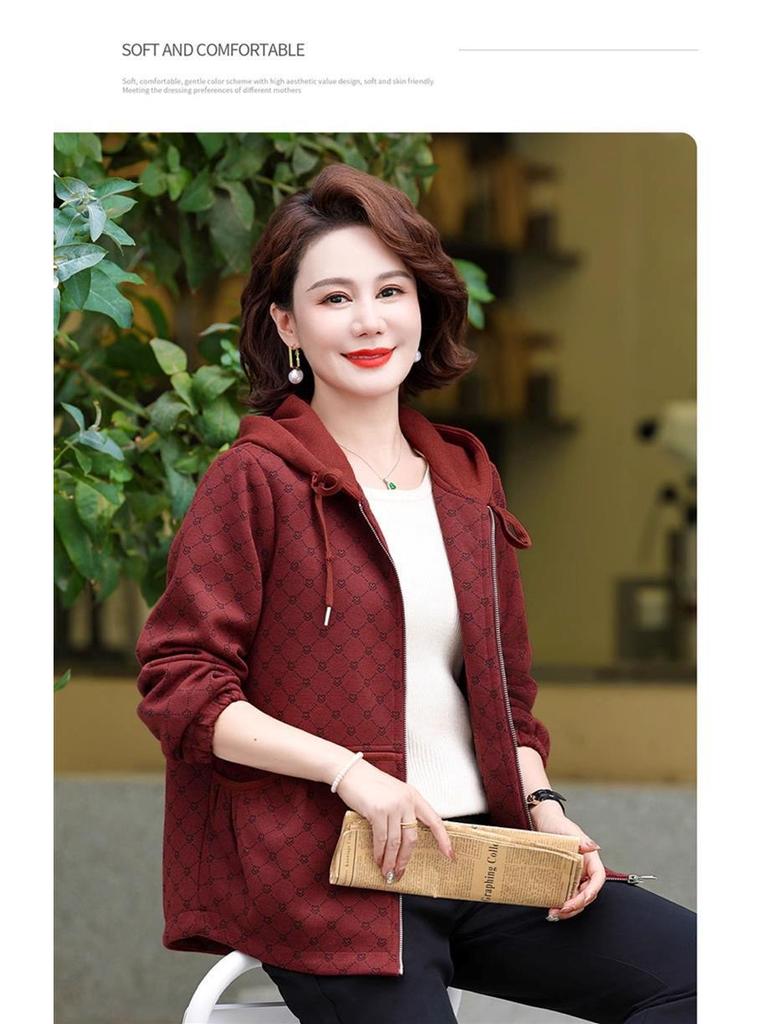 Mom's 2025 Fashionable Windbreaker: Stylish Spring/Autumn Outerwear for Middle-Aged Women in Their 40s and 50s