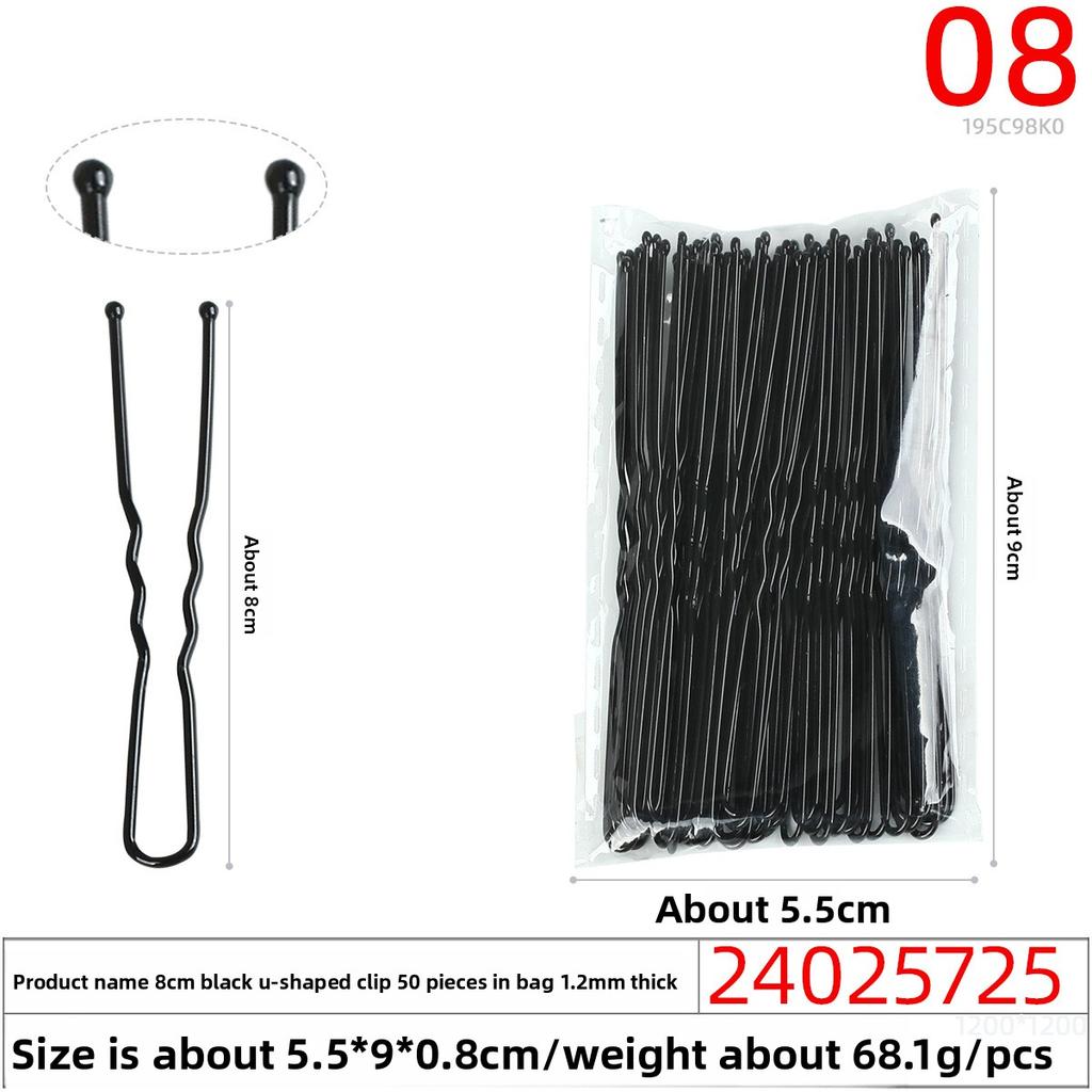 Black Steel Clip Box Contains A Straight Clip for The Bride's Updo Hairstyle Bangs Clip Wavy Hair Clip and Hair Accessory