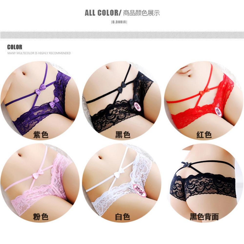 Sexy hohle, transparente offene Damenhöschen, verführerische Spitzenhöschen für Damen, niedrige Taille, süße Slips 2107