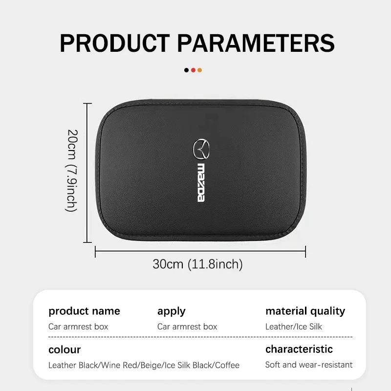 2025 Hot Car Armsteun Box Beschermhoes Middenconsole Kussenhoes voor Mazda Atenza Demio CX3 CX5 CX7 CX30 MX3 MX5 Speed ​​MPE M