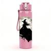 1PC Witch Crow Moon Silhouette 750ml Color Plastic Sports Water Bottle Leakproof Flip Straw Lid Suitable for Sports Office Home Use