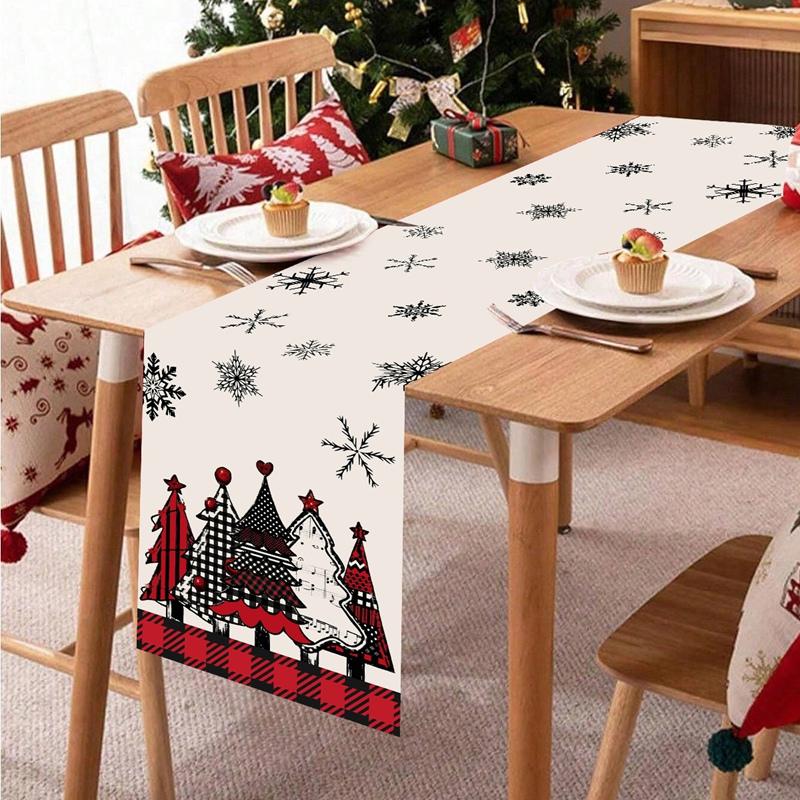 Christmas Tree Table Runner Merry Christmas Decorations for Home Xmas Party Decor 2026 Navidad Notal Noel Ornament New Year 2026