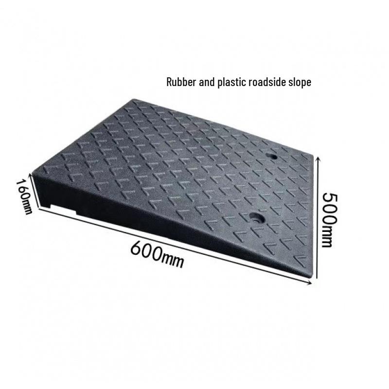 Rubber-Plastic Car Ramp: Slope Mat, Curb Edge, Uphill Climb, Triangle Speed Bump