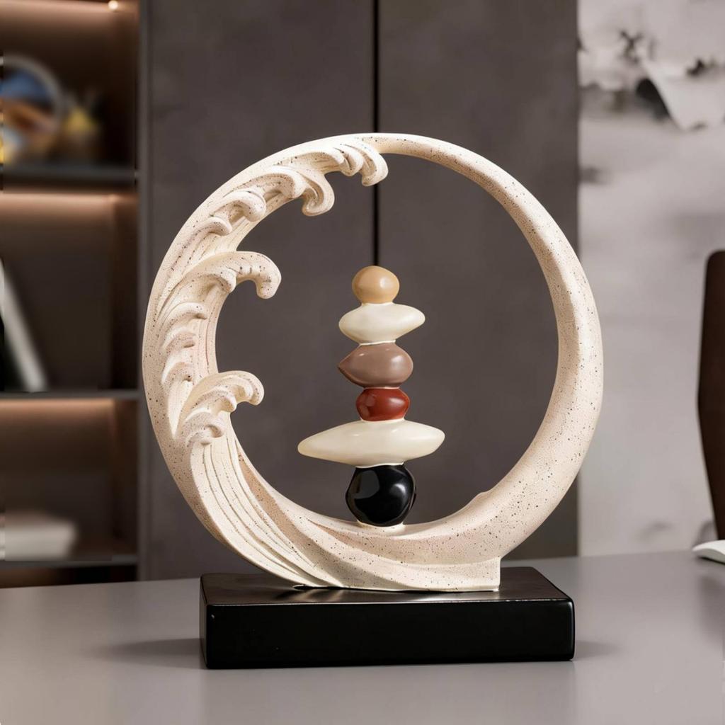 Ornement en Résine Abstrait Luxe Moderne Statue de Table Sculpture Abstraite Idée Cadeau Statue en Résine Sable Facile à Nettoyer