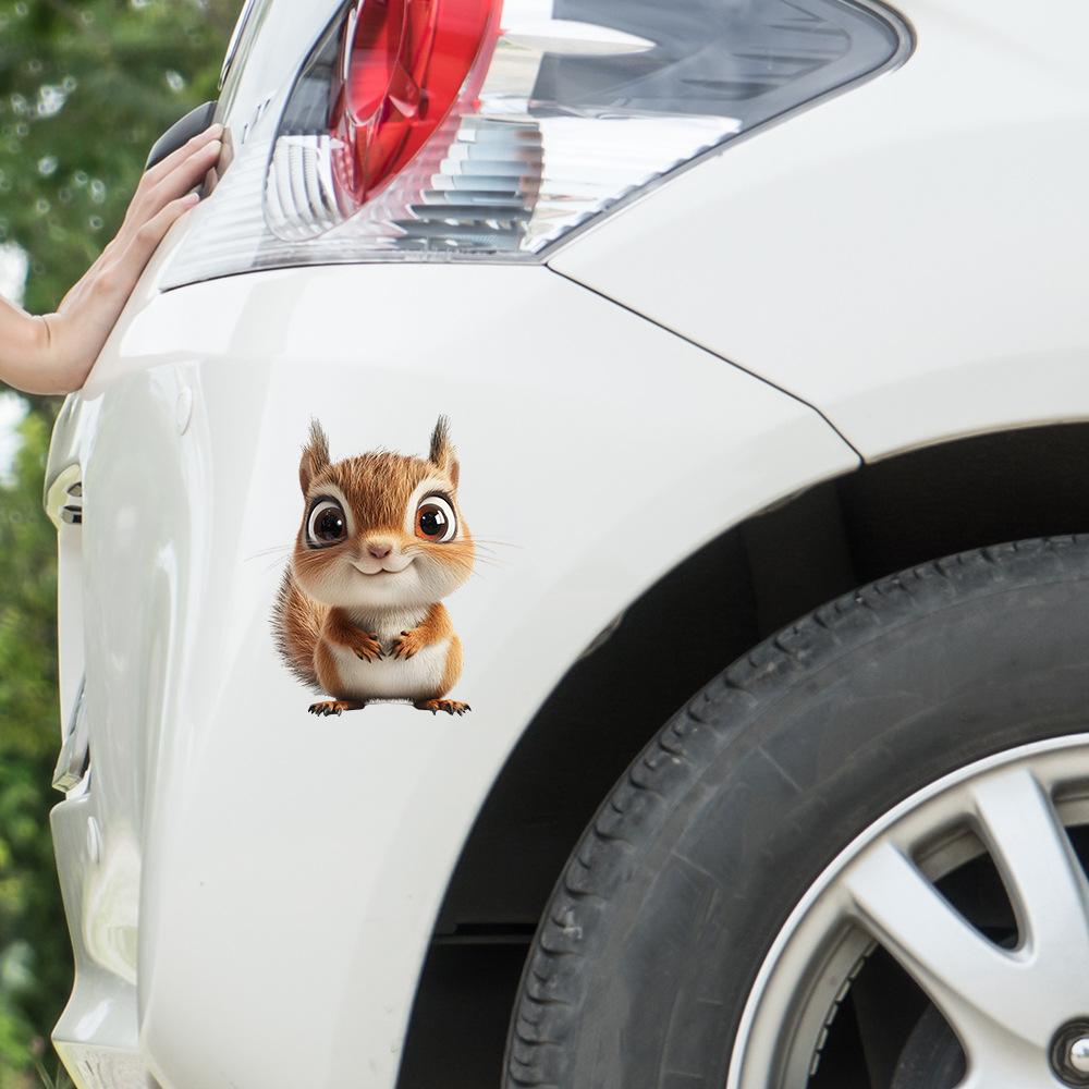 Cartoon Cute Squirrel Glass Car Beautification Decoration Sticker
