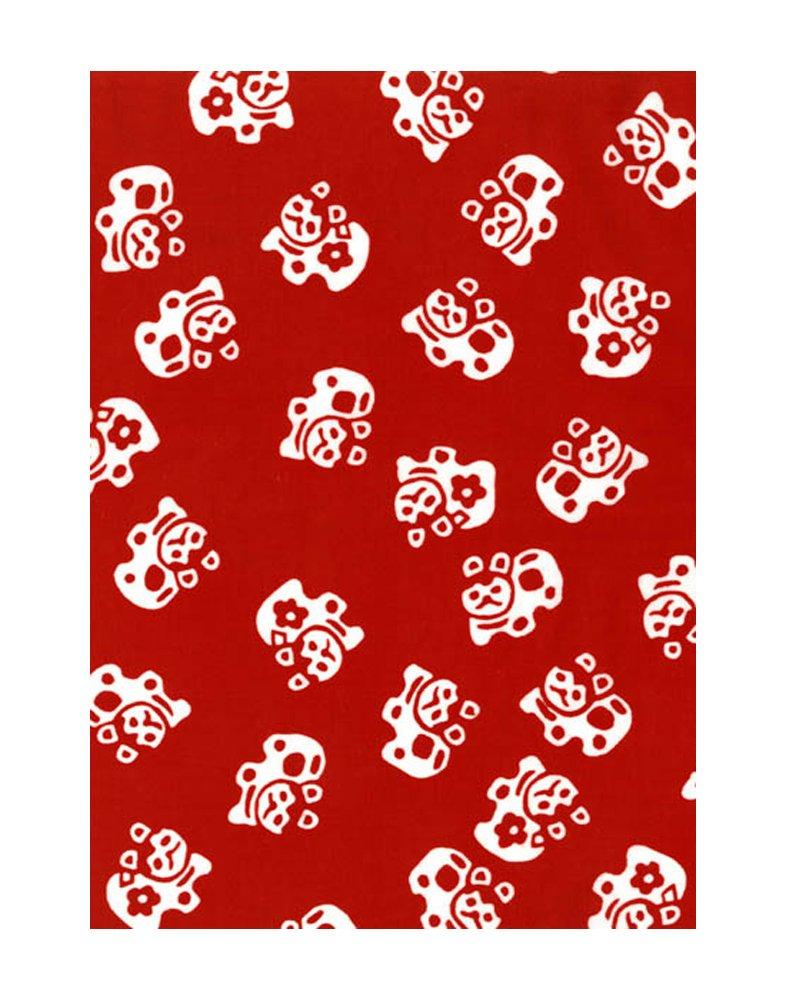 

Tenugui hand Made in Inuhariko Red Niwa-zome (Japanese towel) - Chū-sen dyeing, 100% cotton, Japan,