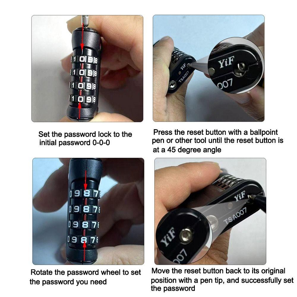 TSA 4 Digit Combination Lock Padlock Cabinet Padlock Portable Luggage Coded Lock for Travel