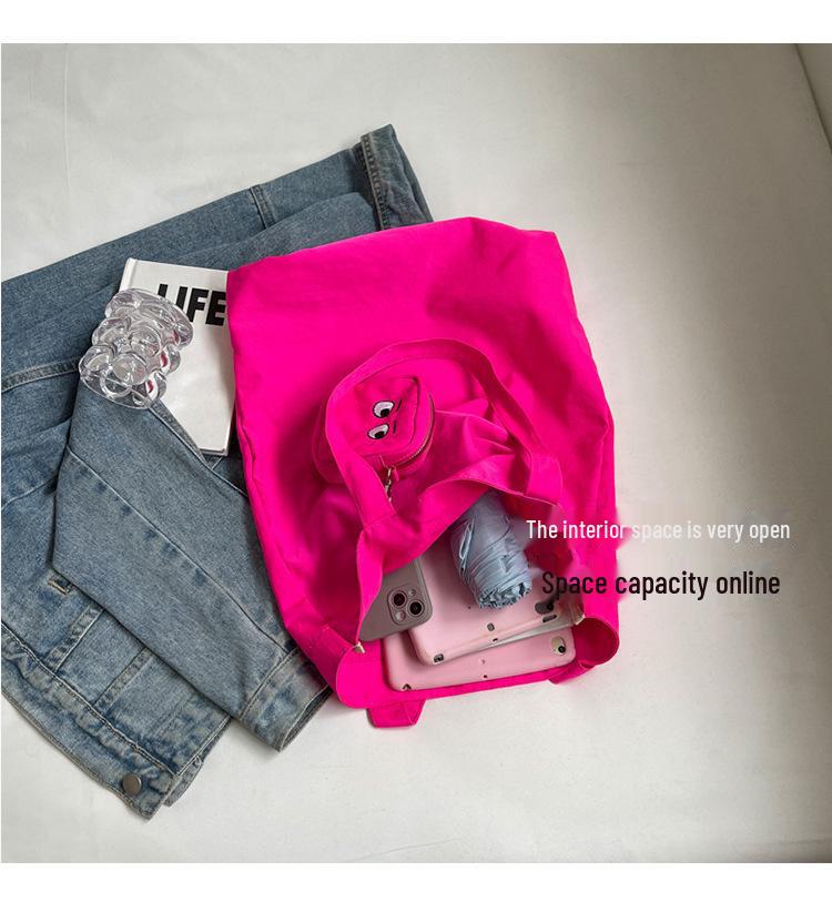 2024 Personality Little Monster Foldable Tote: Large Capacity, Lightweight, Colorful Embroidered Cloth Bag