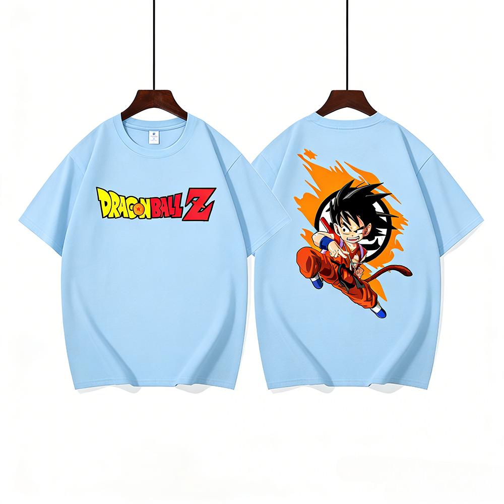 Japanese Anime Dragon Ball Goku Pure Cotton T-shirt for Summer Loose Top Teenage Fashion Dragon Ball Printed Short Sleeve