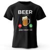 Summer Men's Beer Is Calling I Must Go Printed Men's T-Shirt 100% Cotton Oversized Funny Graphic Tees for Men Summer Tops