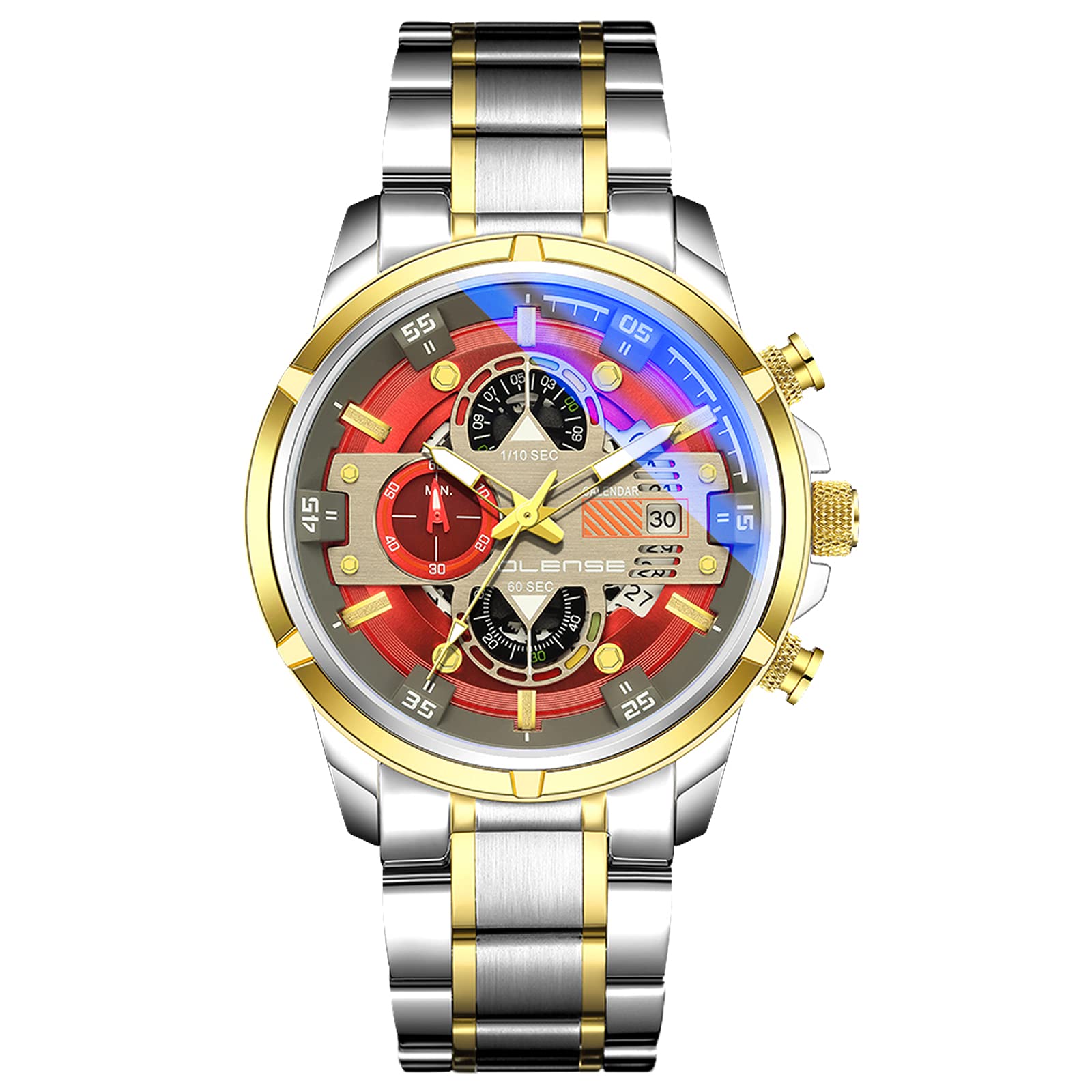 

RORIOS Аналоговые часы с датой Светящиеся Водонепроницаемые Аналоговые Кварцевые из нержавеющей стали Стильные для и Бизнеса Серебристые Мужские Дисплей, Дисплей, Водонепроницаемые,