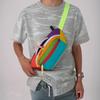 Sac banane Bandoulière Color Block Dopamine: Nylon Imperméable Unisexe pour le Voyage et les Sports de Plein Air